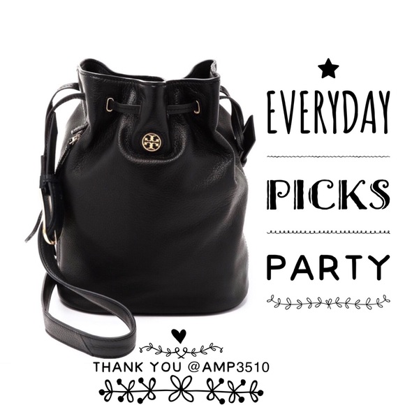 Tory Burch Handbags - TORY BURCH • Brody Black Bucket Crossbody Bag